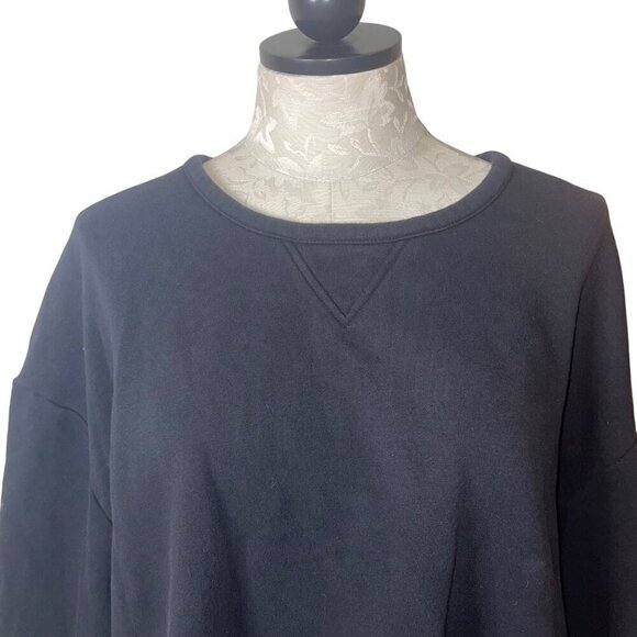 Chaser Womens Sweatshirt Size XL Black Knit Long Sleeve Crew Neck Cotton - Picture 8 of 8